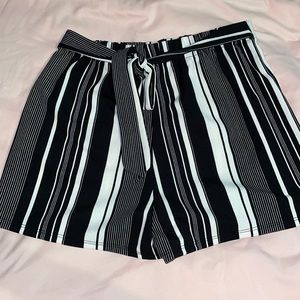 Striped high-rise shorts